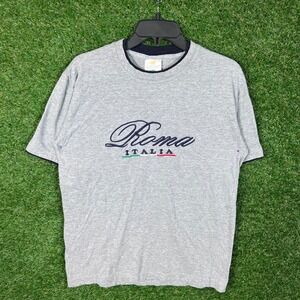 Sublima Roma Italia T Shirt Mens Large Grey Short Sleeve Made in Italy Graphic